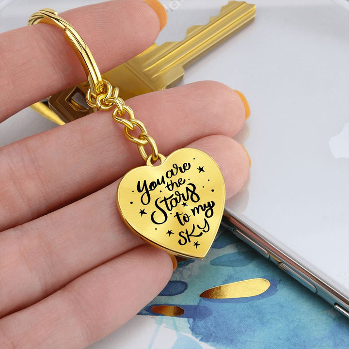 You are the stars to my Sky - Heart Keychain