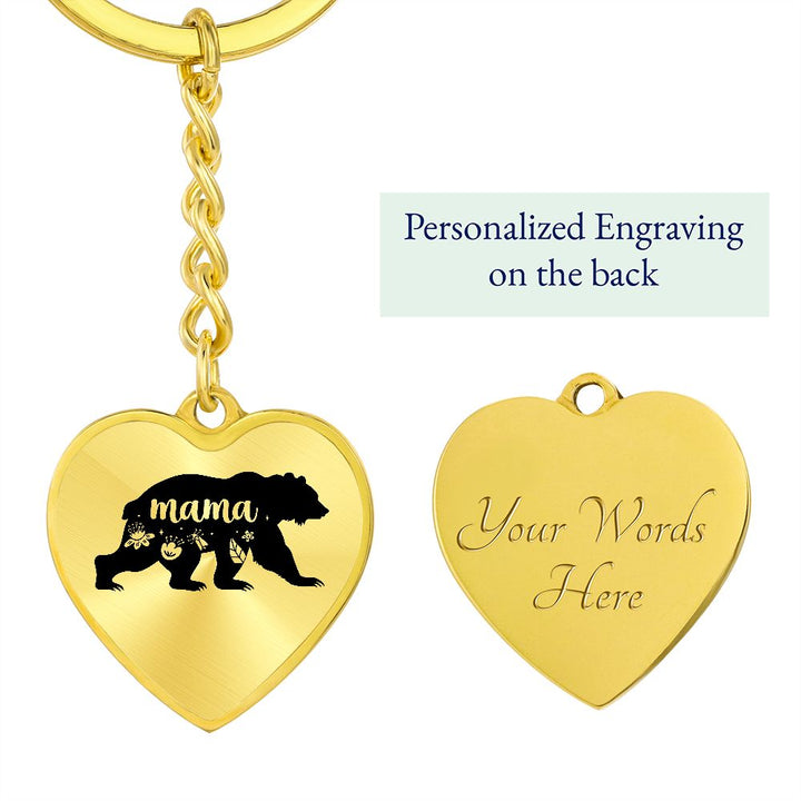 To Mama | Mama Bear - Heart Keychain
