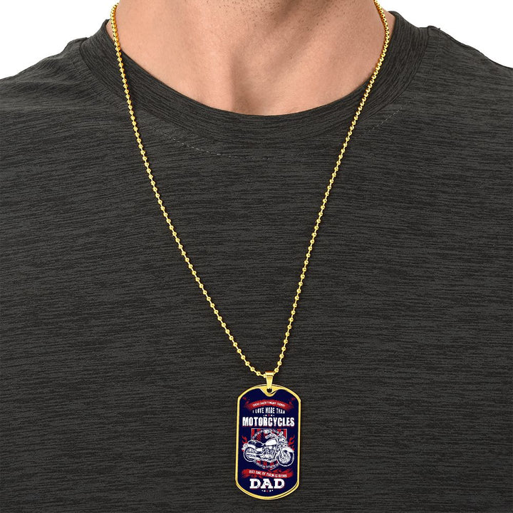 Motorcycle Dad - Dog Tag