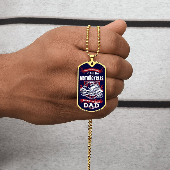 Motorcycle Dad - Dog Tag