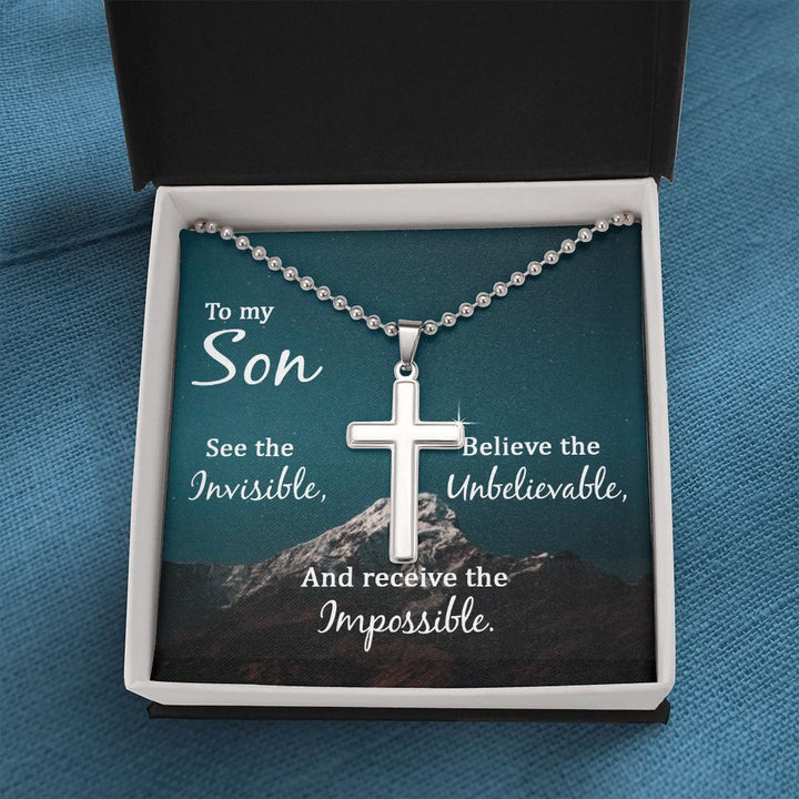 To My Son | See the Invisible - Stainless Cross Necklace