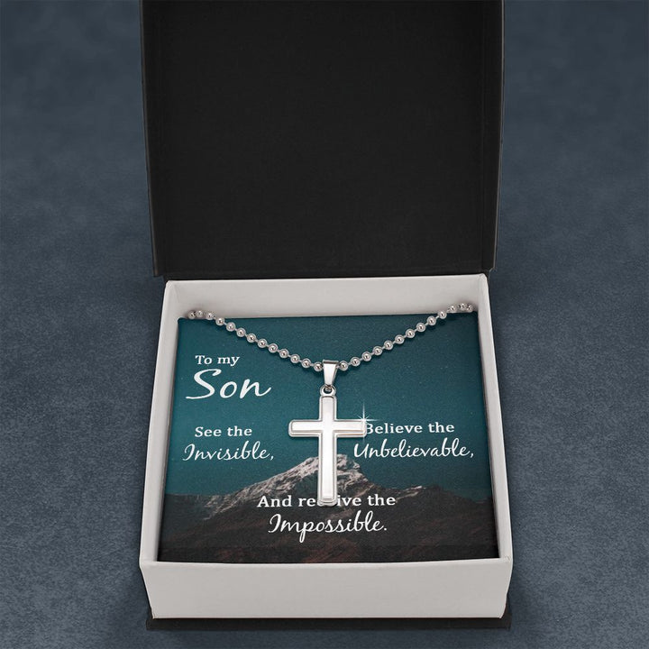 To My Son | See the Invisible - Stainless Cross Necklace