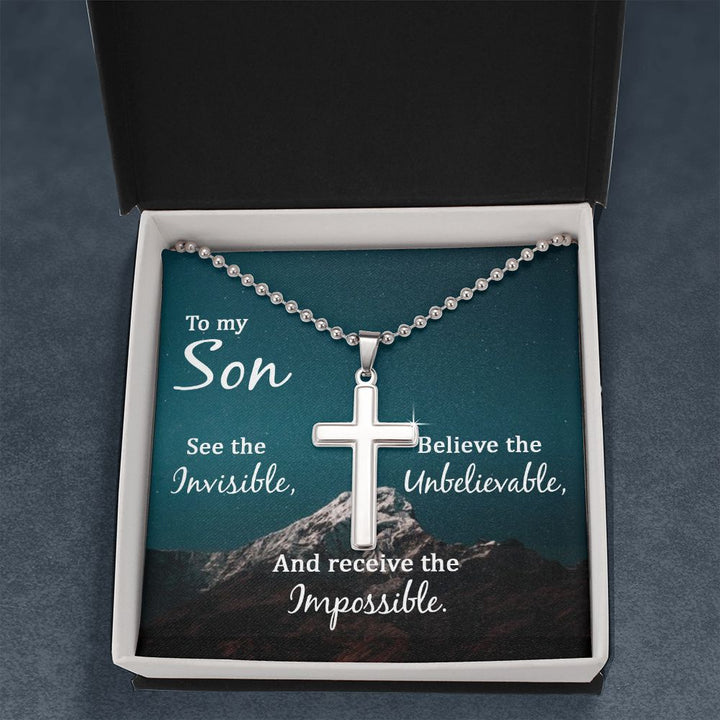 To My Son | See the Invisible - Stainless Cross Necklace