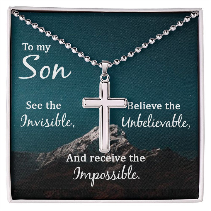 To My Son | See the Invisible - Stainless Cross Necklace