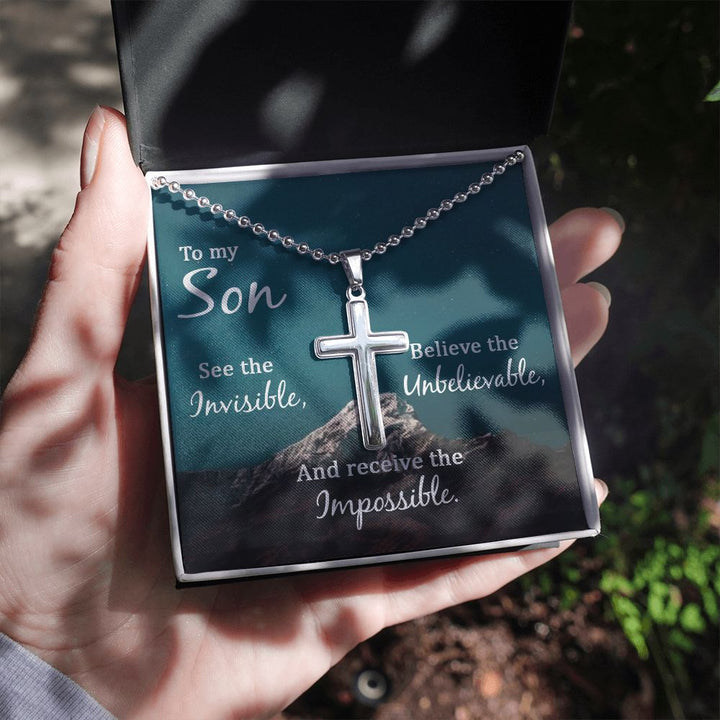 To My Son | See the Invisible - Stainless Cross Necklace