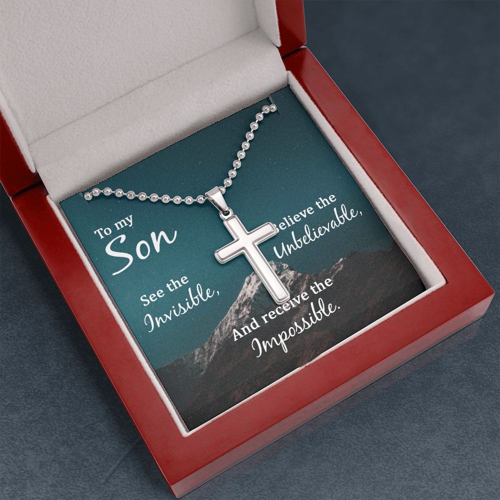 To My Son | See the Invisible - Stainless Cross Necklace