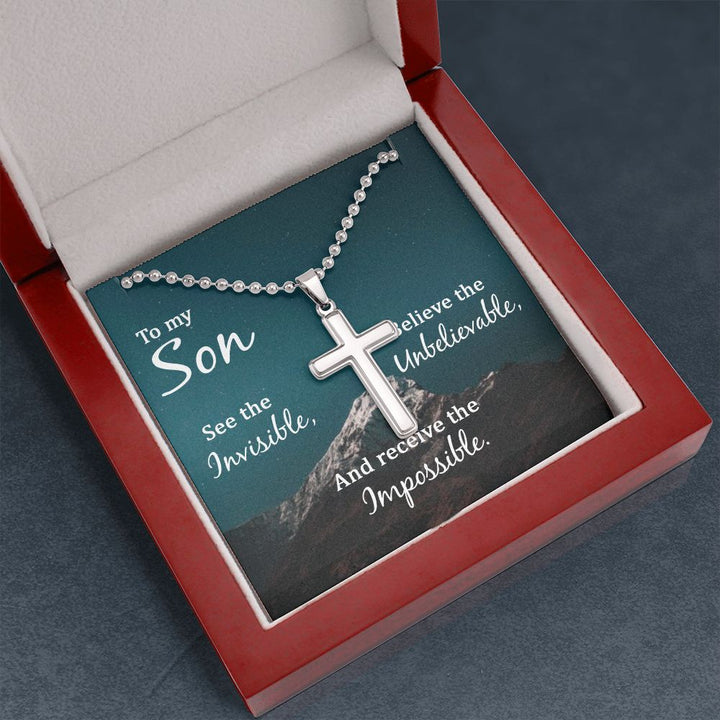 To My Son | See the Invisible - Stainless Cross Necklace