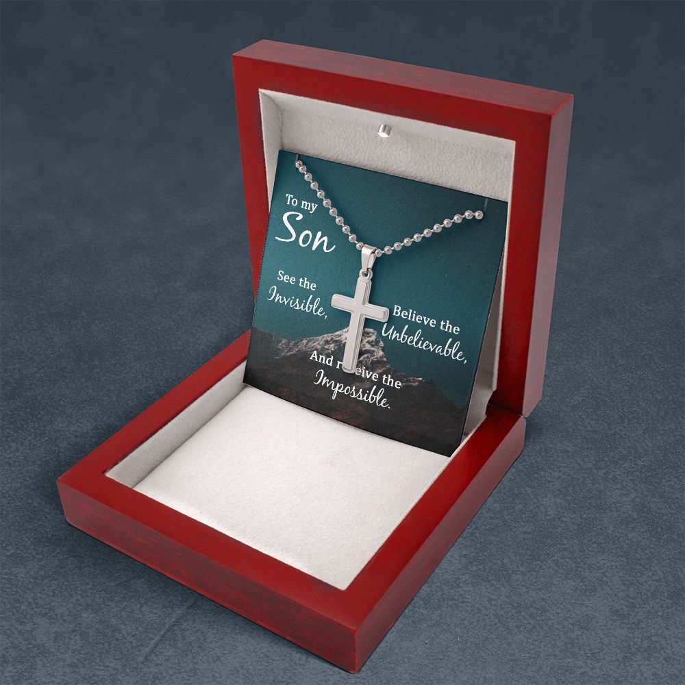 To My Son | See the Invisible - Stainless Cross Necklace