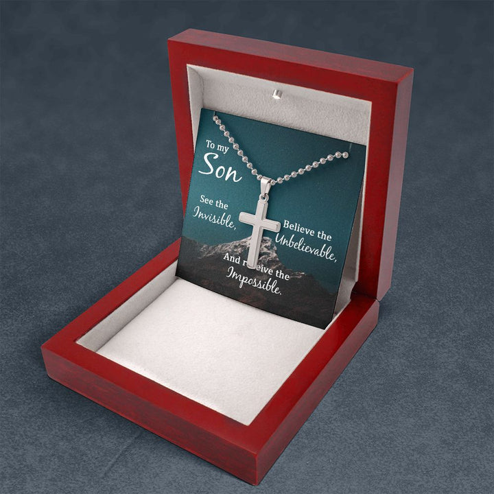 To My Son | See the Invisible - Stainless Cross Necklace