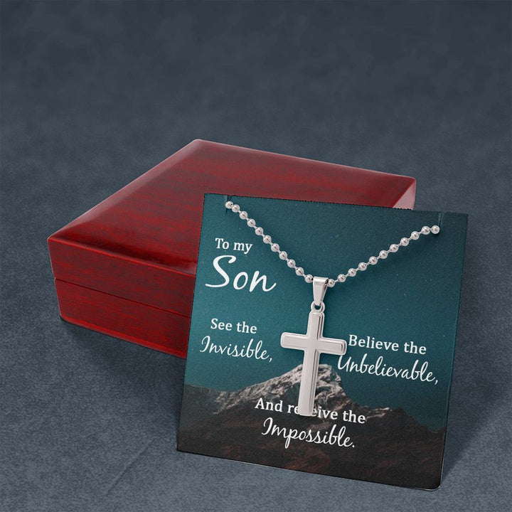 To My Son | See the Invisible - Stainless Cross Necklace