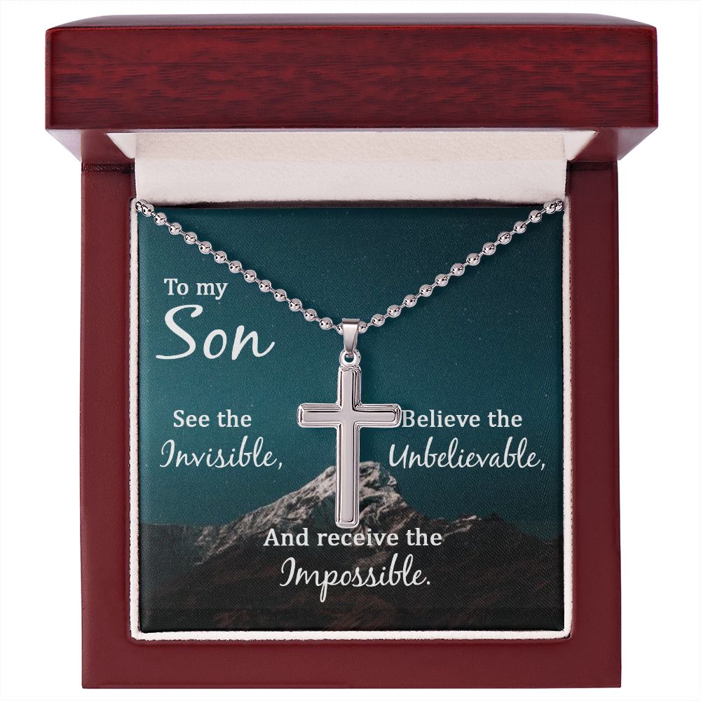 To My Son | See the Invisible - Stainless Cross Necklace