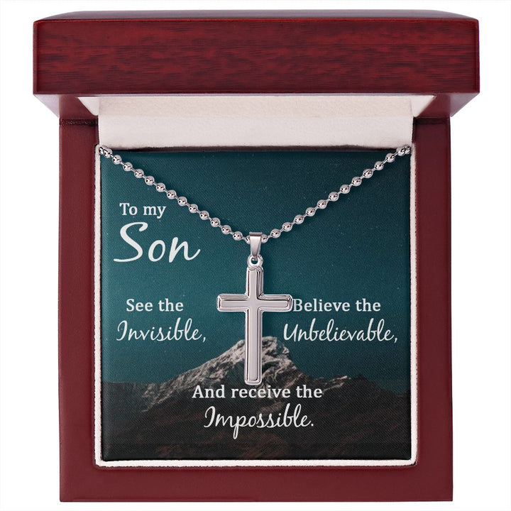 To My Son | See the Invisible - Stainless Cross Necklace