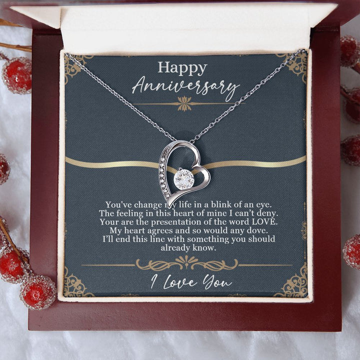Happy Anniversary | You've change my life in a blink of an eye - Forever Love Necklace