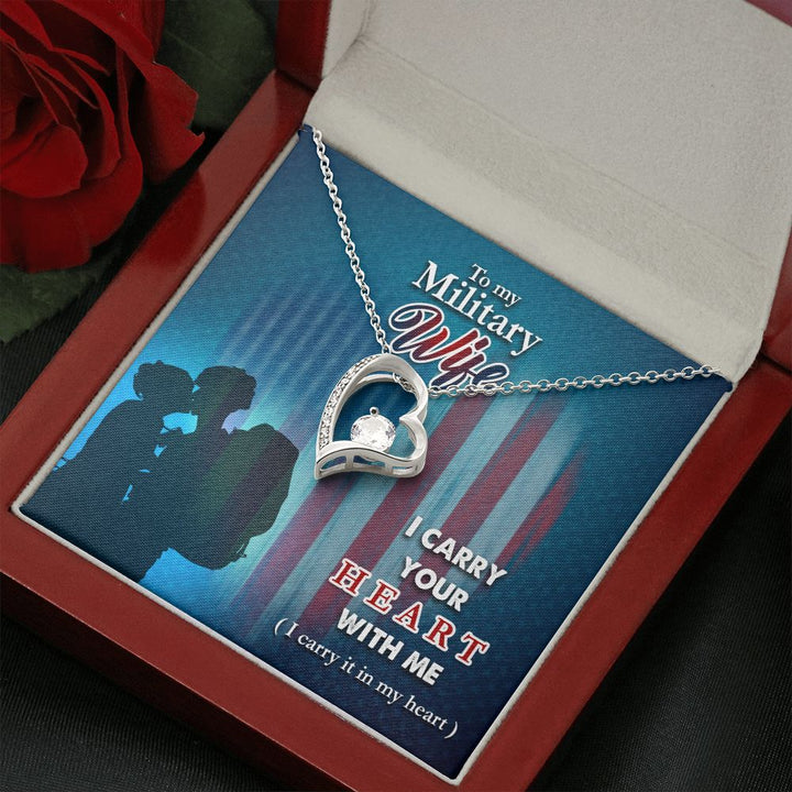To My Wife | Military Wife I Carry your Heart with me - Forever Love Necklace