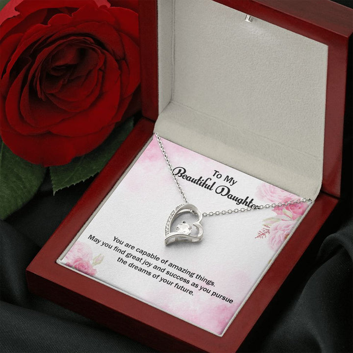 To My Beautiful Daughter | Graduate: Your Hard Work Pays Off! - Forever Love Necklace