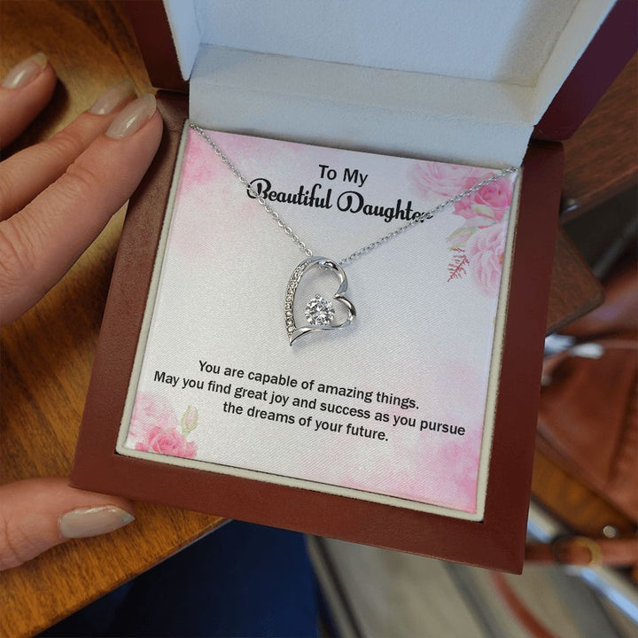 To My Beautiful Daughter | Graduate: Your Hard Work Pays Off! - Forever Love Necklace