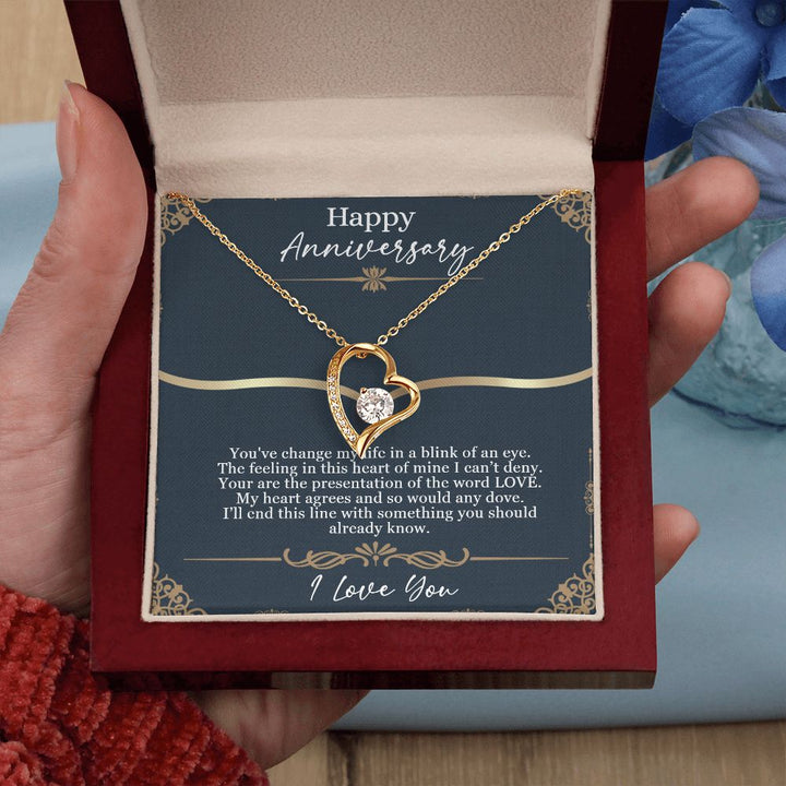 Happy Anniversary | You've change my life in a blink of an eye - Forever Love Necklace