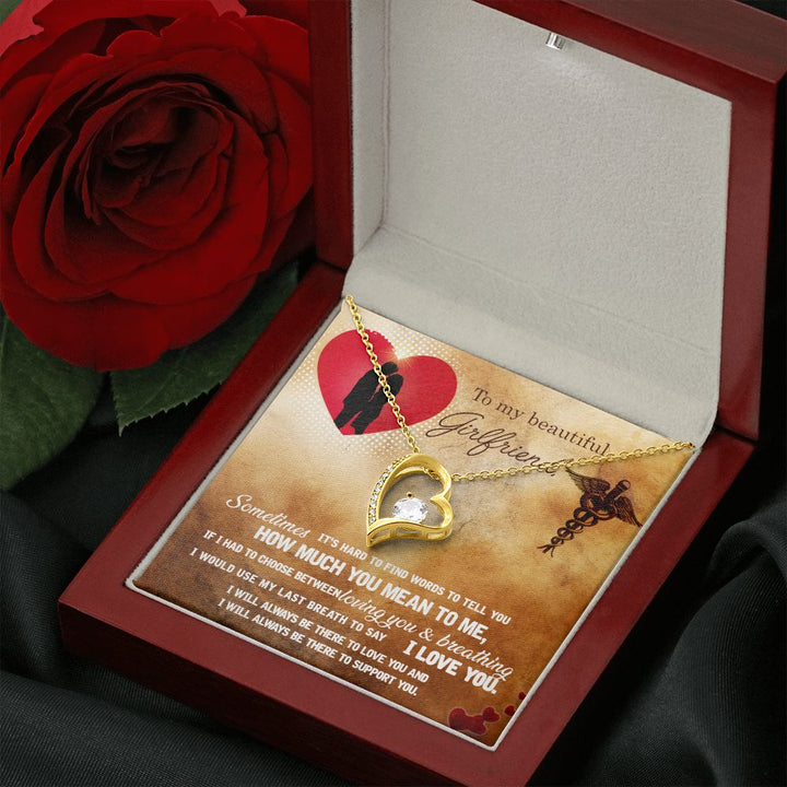 To My Beautiful Girlfriend | It's hard to find words to tell you how much you mean to me - Forever Love Necklace