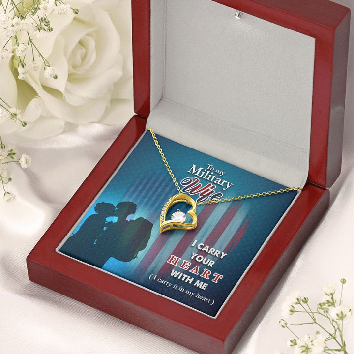 To My Wife | Military Wife I Carry your Heart with me - Forever Love Necklace