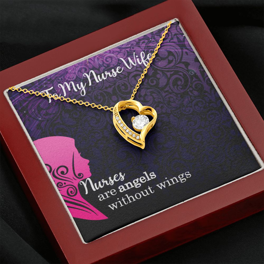 To My Nurse Wife | Nurses are Angels without wings - Forever Love Necklace