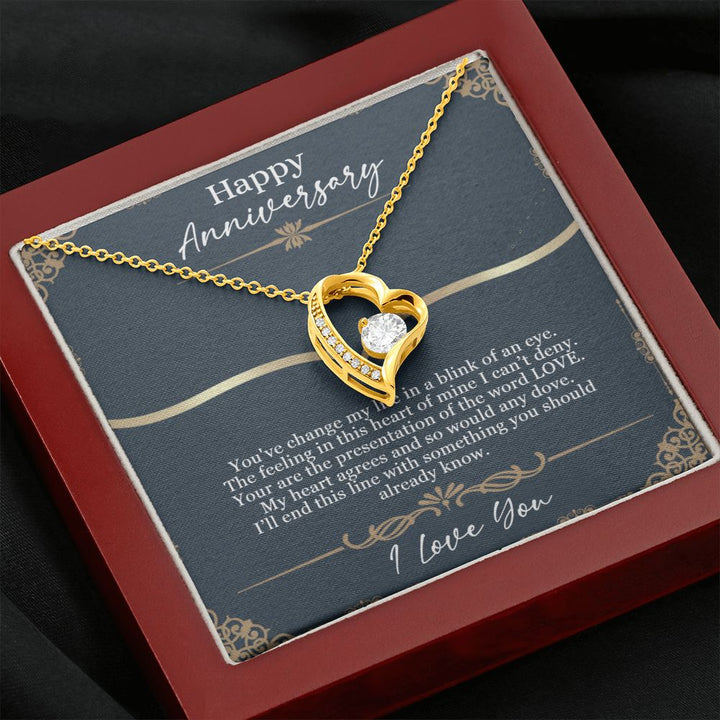 Happy Anniversary | You've change my life in a blink of an eye - Forever Love Necklace