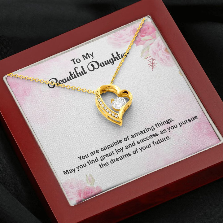 To My Beautiful Daughter | Graduate: Your Hard Work Pays Off! - Forever Love Necklace