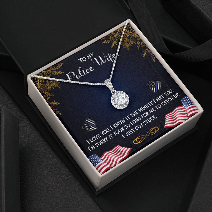 To My Police Wife | A Heart of Courage and Love - Eternal Hope Necklace