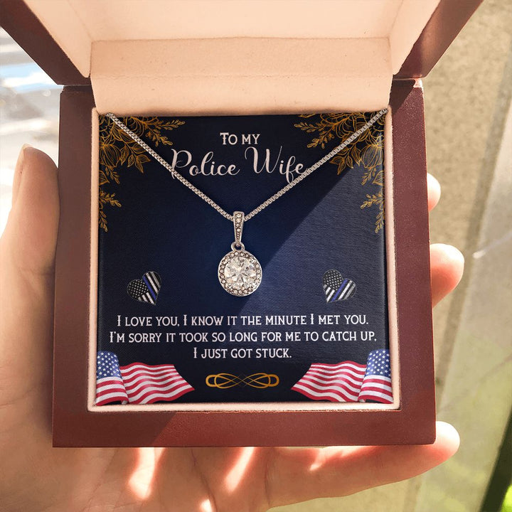 To My Police Wife | A Heart of Courage and Love - Eternal Hope Necklace