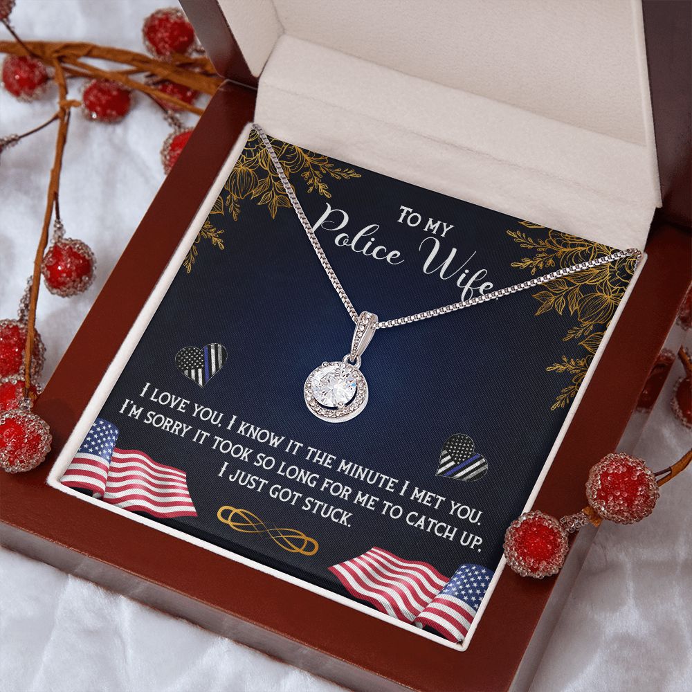 To My Police Wife | A Heart of Courage and Love - Eternal Hope Necklace