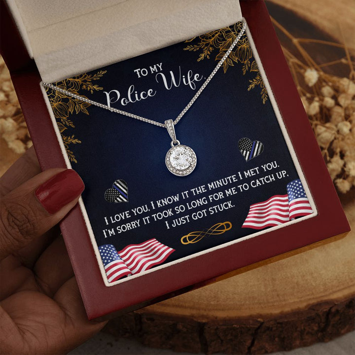 To My Police Wife | A Heart of Courage and Love - Eternal Hope Necklace