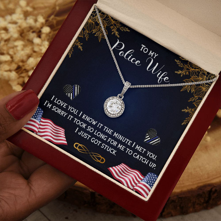 To My Police Wife | A Heart of Courage and Love - Eternal Hope Necklace