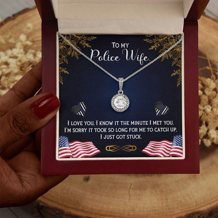 To My Police Wife | A Heart of Courage and Love - Eternal Hope Necklace