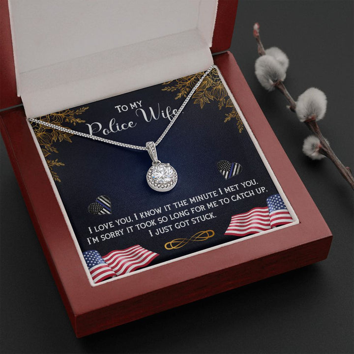 To My Police Wife | A Heart of Courage and Love - Eternal Hope Necklace