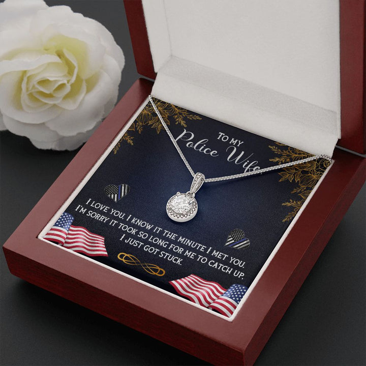 To My Police Wife | A Heart of Courage and Love - Eternal Hope Necklace