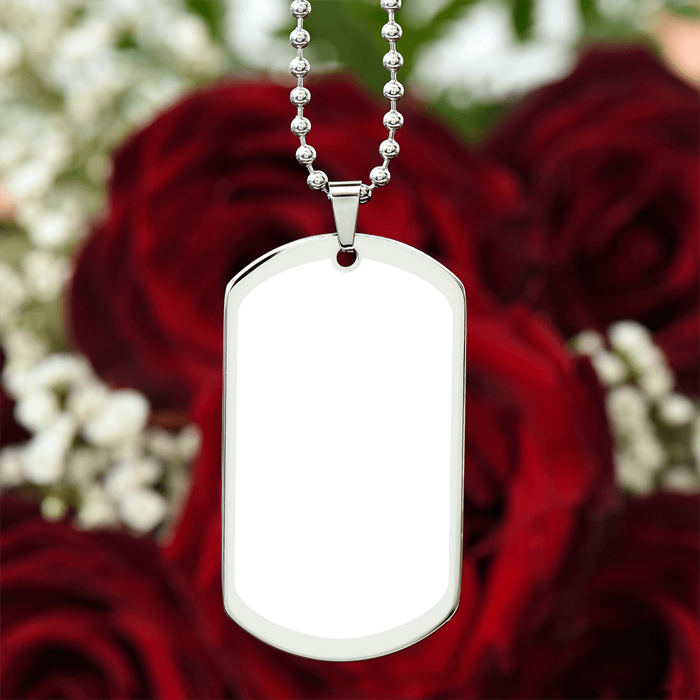To My Dad | I may find my prince but you will always be my king - Engraved Dog Tag Necklace