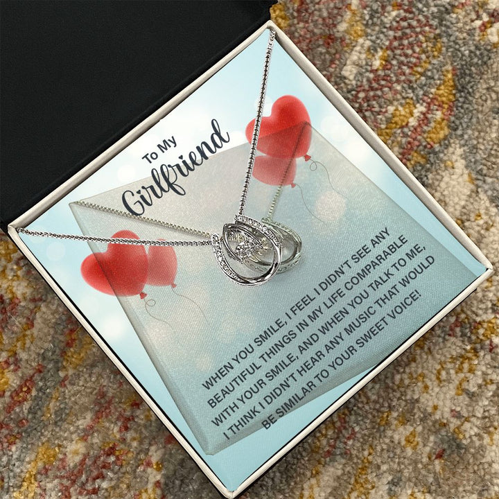 To My Girlfriend | When you smile - Lucky in Love Necklace