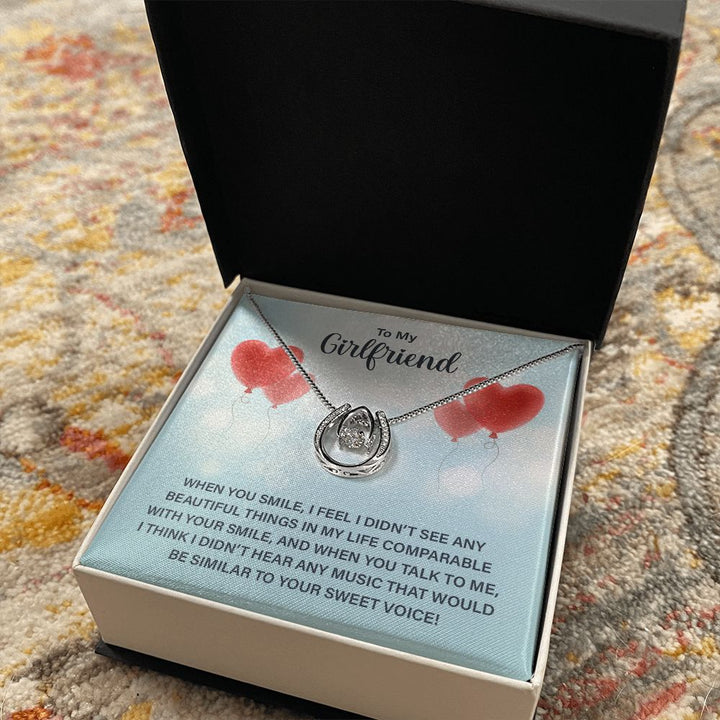 To My Girlfriend | When you smile - Lucky in Love Necklace