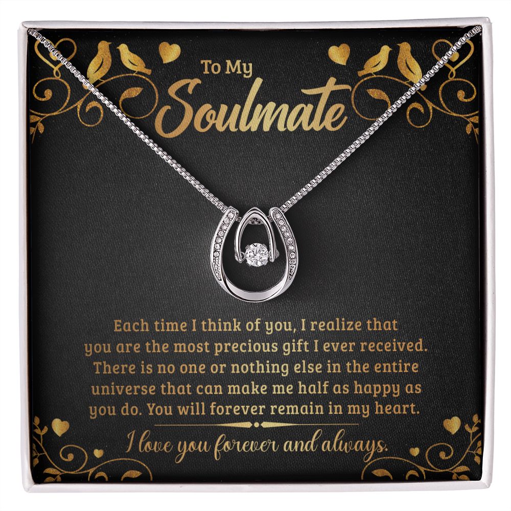 To My Soulmate | Each time I think of You - Lucky in Love Necklace