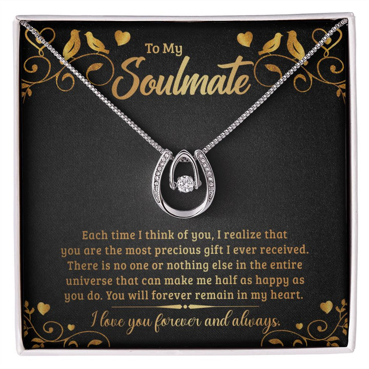 To My Soulmate | Each time I think of You - Lucky in Love Necklace