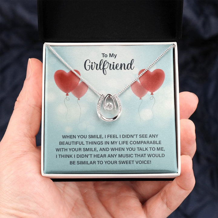 To My Girlfriend | When you smile - Lucky in Love Necklace