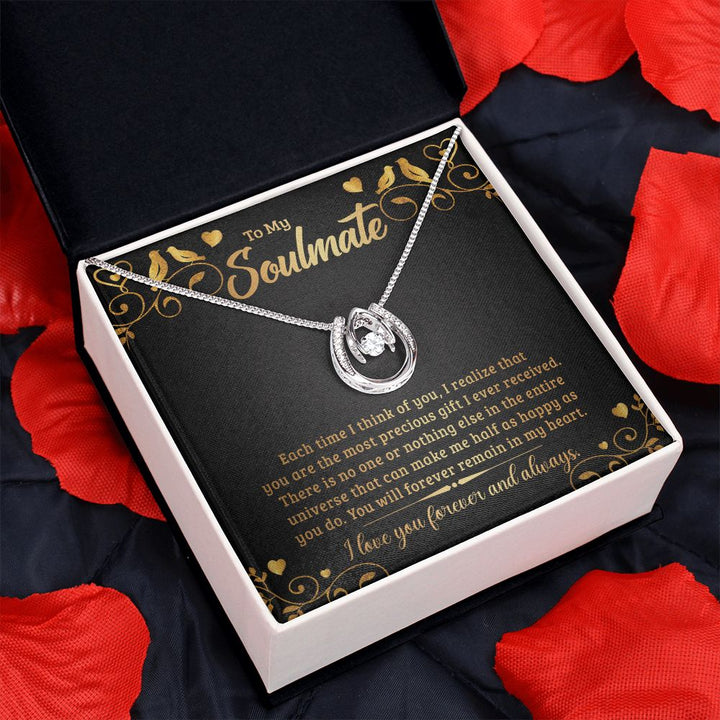 To My Soulmate | Each time I think of You - Lucky in Love Necklace