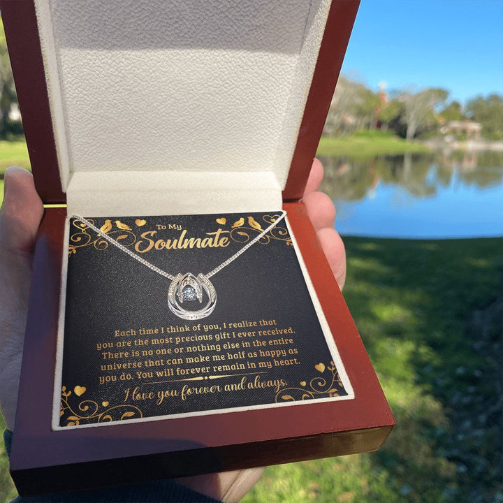 To My Soulmate | Each time I think of You - Lucky in Love Necklace