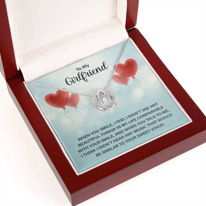 To My Girlfriend | When you smile - Lucky in Love Necklace