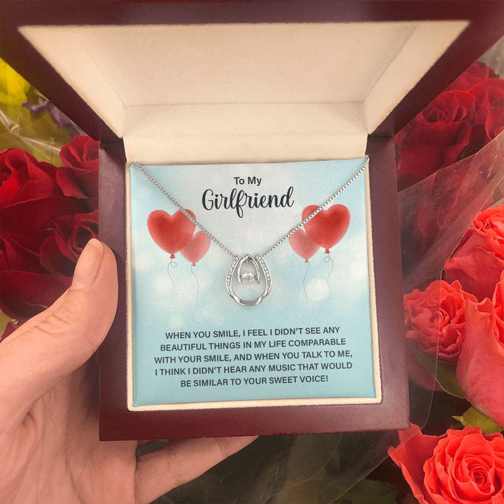To My Girlfriend | When you smile - Lucky in Love Necklace