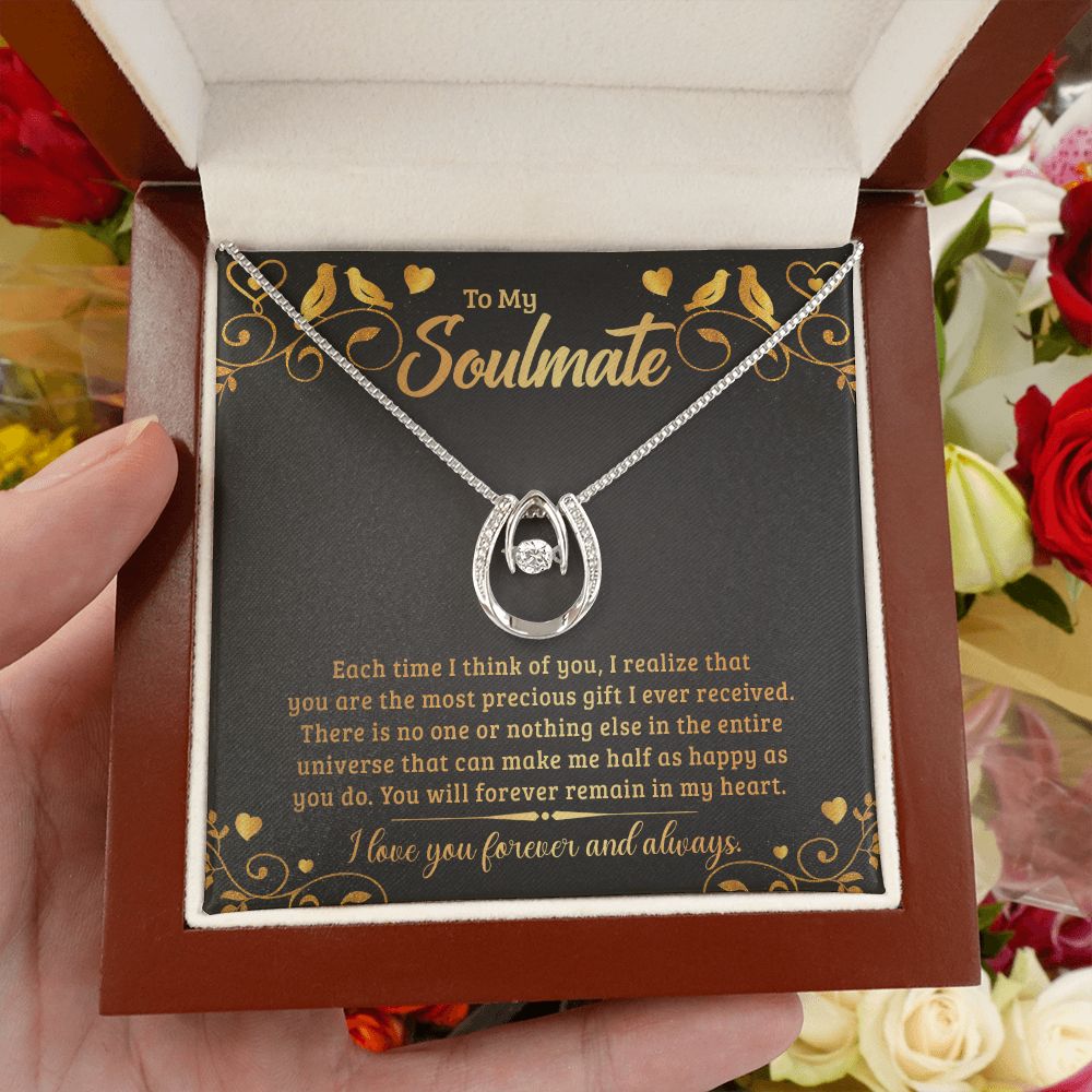 To My Soulmate | Each time I think of You - Lucky in Love Necklace