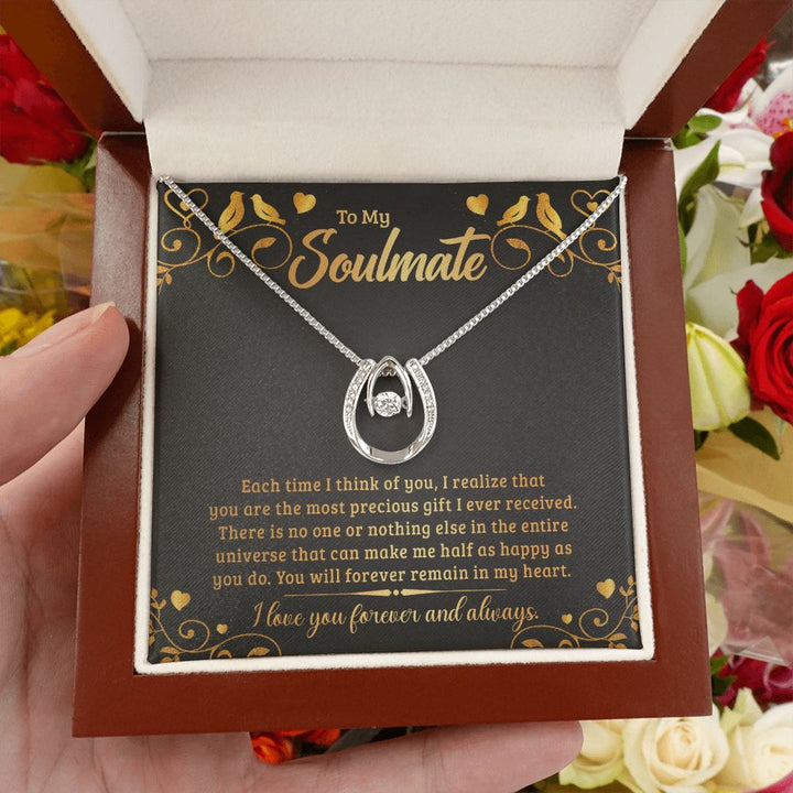 To My Soulmate | Each time I think of You - Lucky in Love Necklace