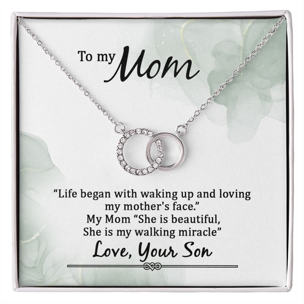To My Mom | Life began with walking up - Perfect Pair Necklace
