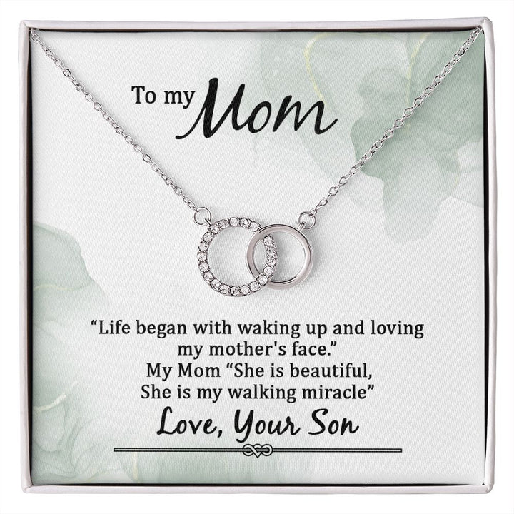 To My Mom | Life began with walking up - Perfect Pair Necklace