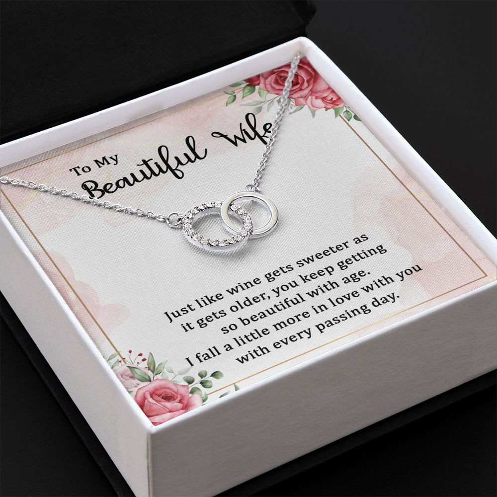 To My Beautiful Wife | Wine gets sweeter - Perfect Pair Necklace