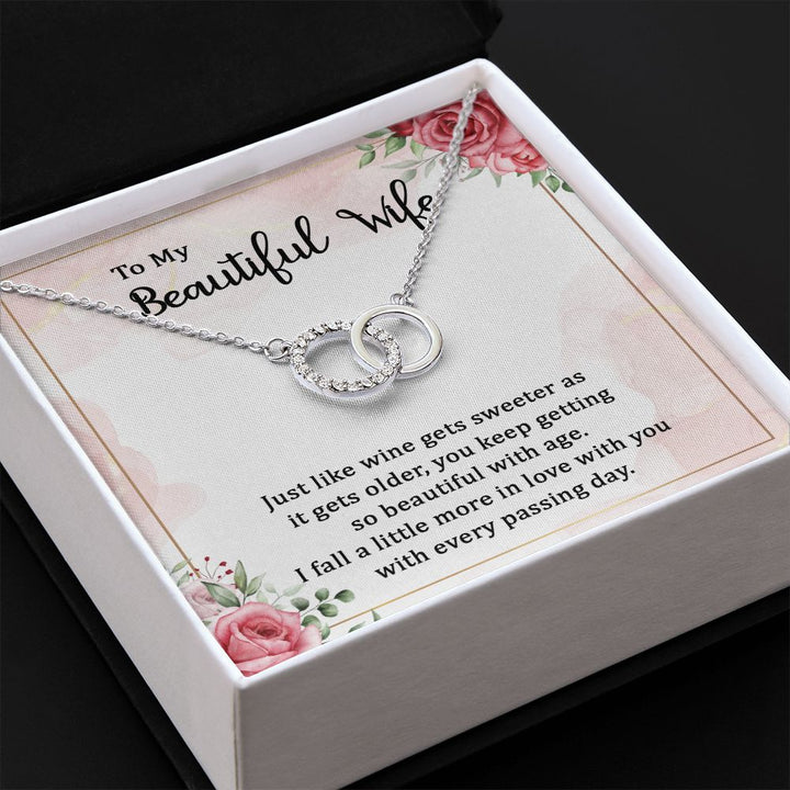 To My Beautiful Wife | Wine gets sweeter - Perfect Pair Necklace